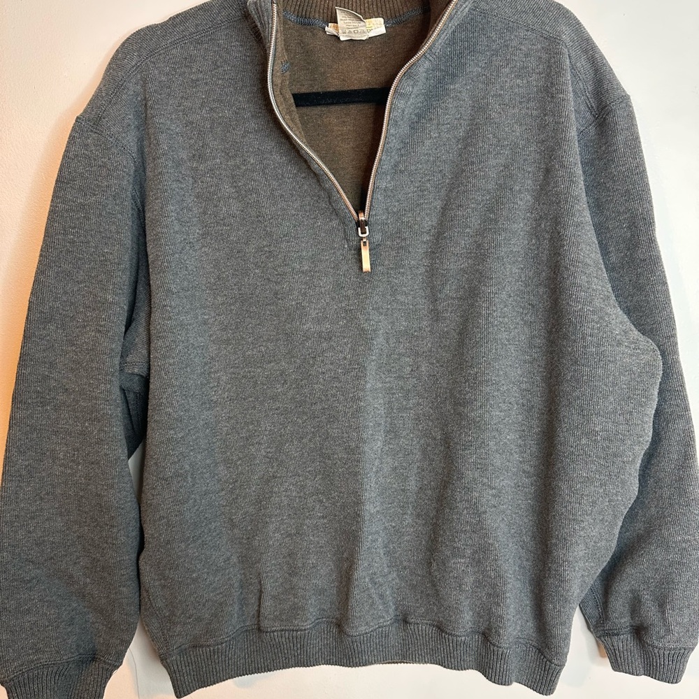 Islander Men's Charcoal Zip-Up Sweater